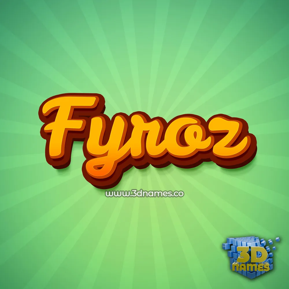 fyroz in Green Rays style - 3D name wallpaper