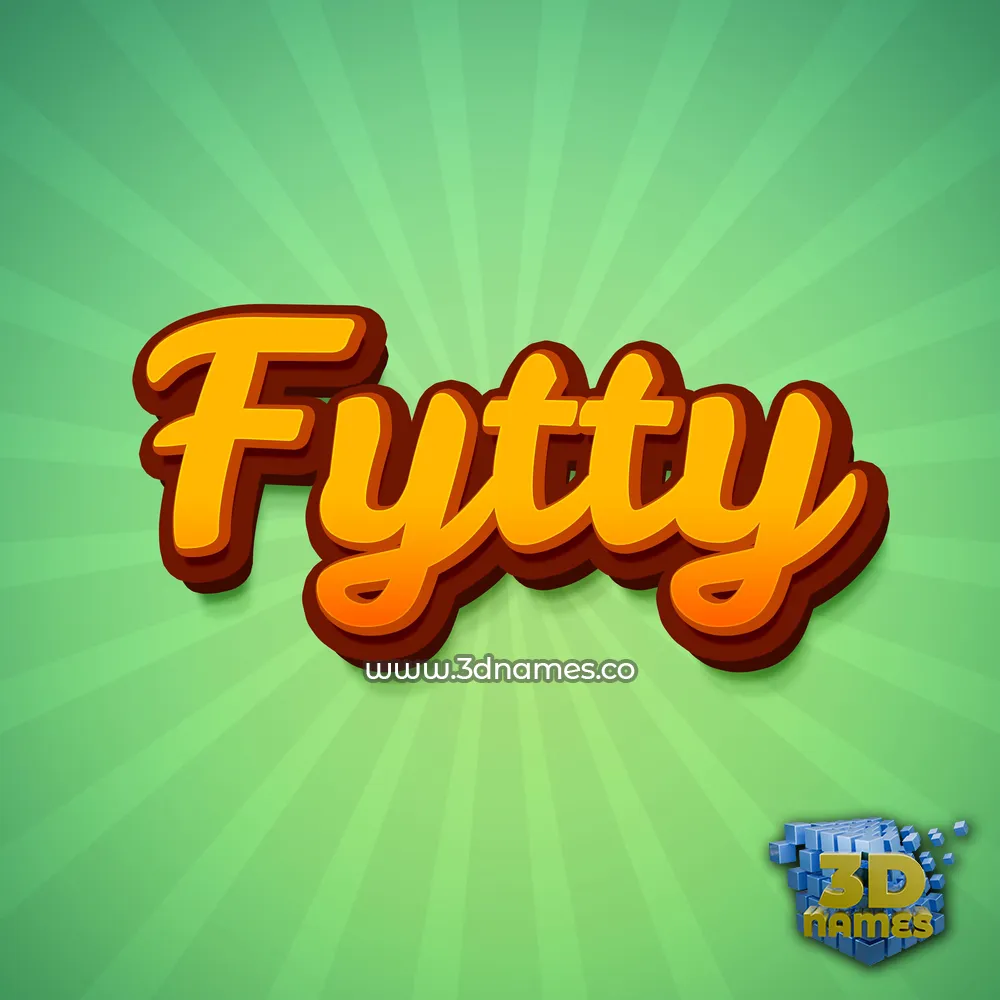 fytty in Green Rays style - 3D name wallpaper