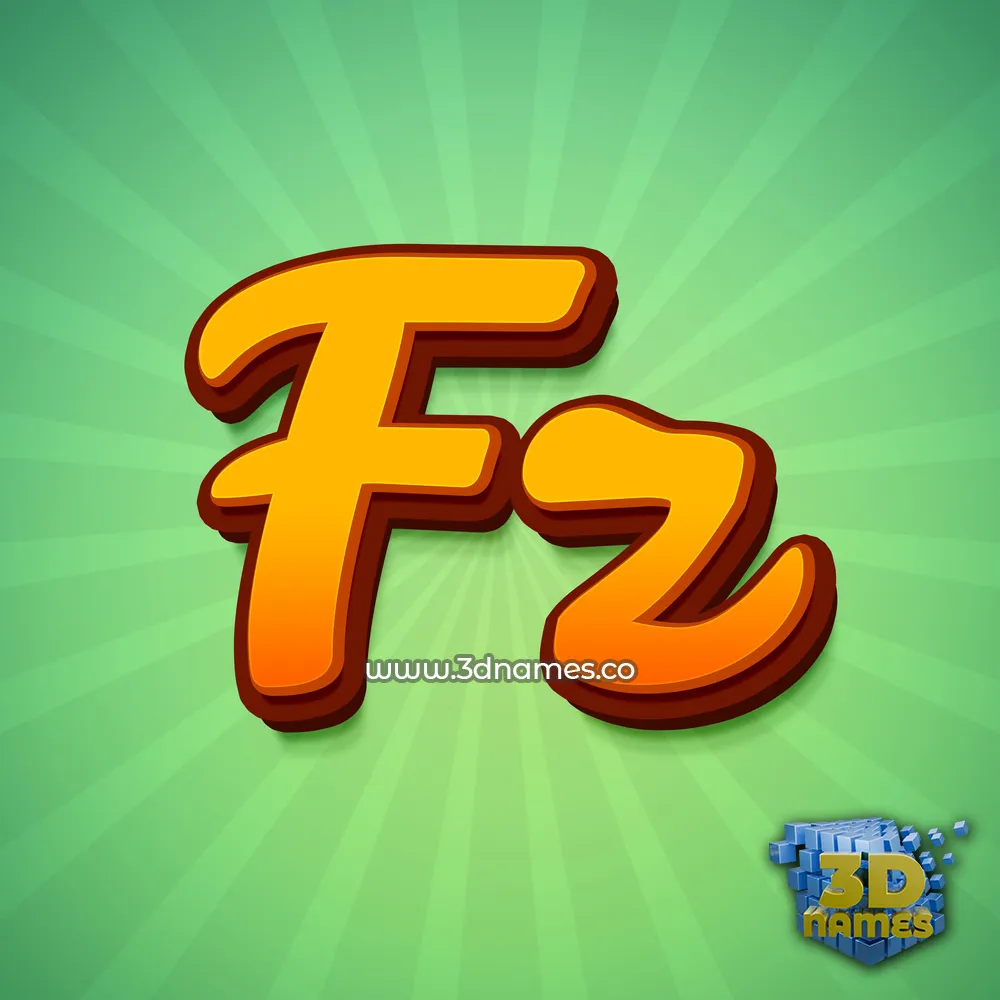 fz in Green Rays style - 3D name wallpaper