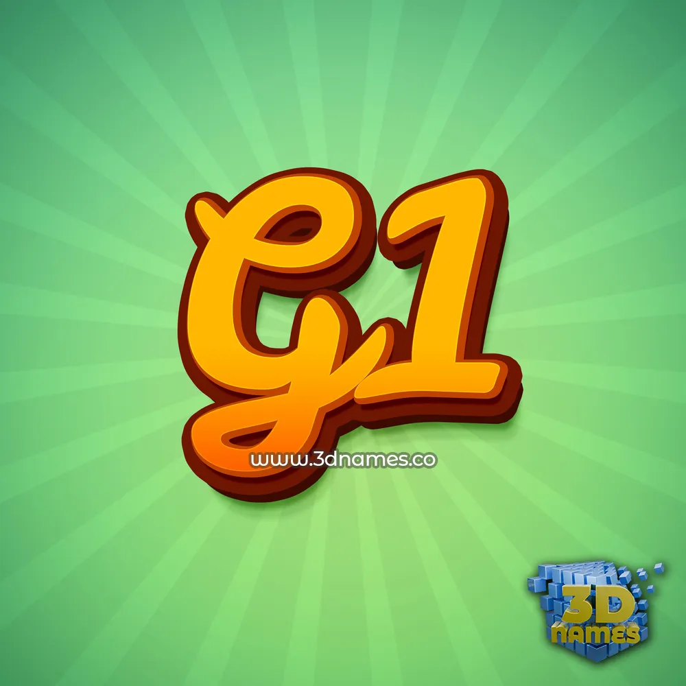 g1 in Green Rays style - 3D name wallpaper