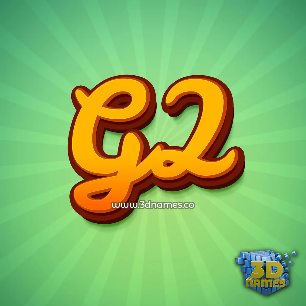 g2 in Green Rays style - 3D name wallpaper