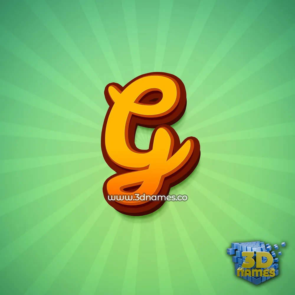 g in Green Rays style - 3D name wallpaper