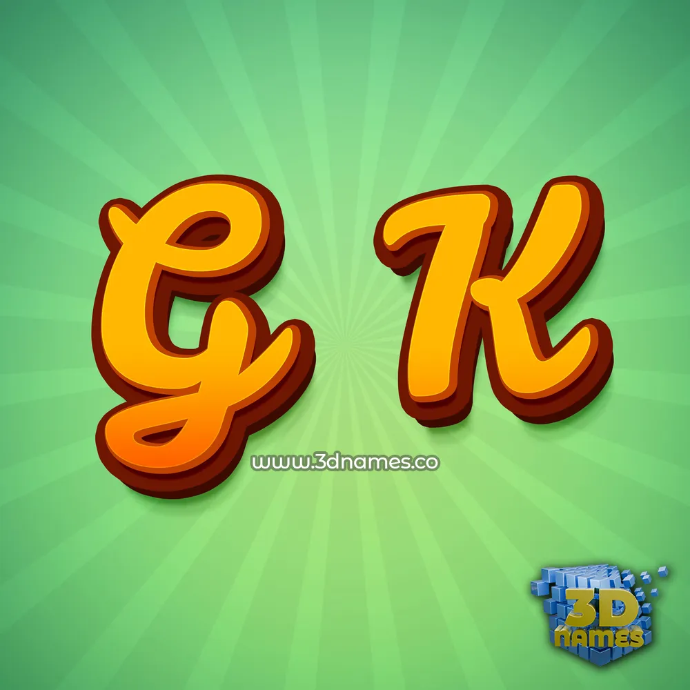 g k in Green Rays style - 3D name wallpaper