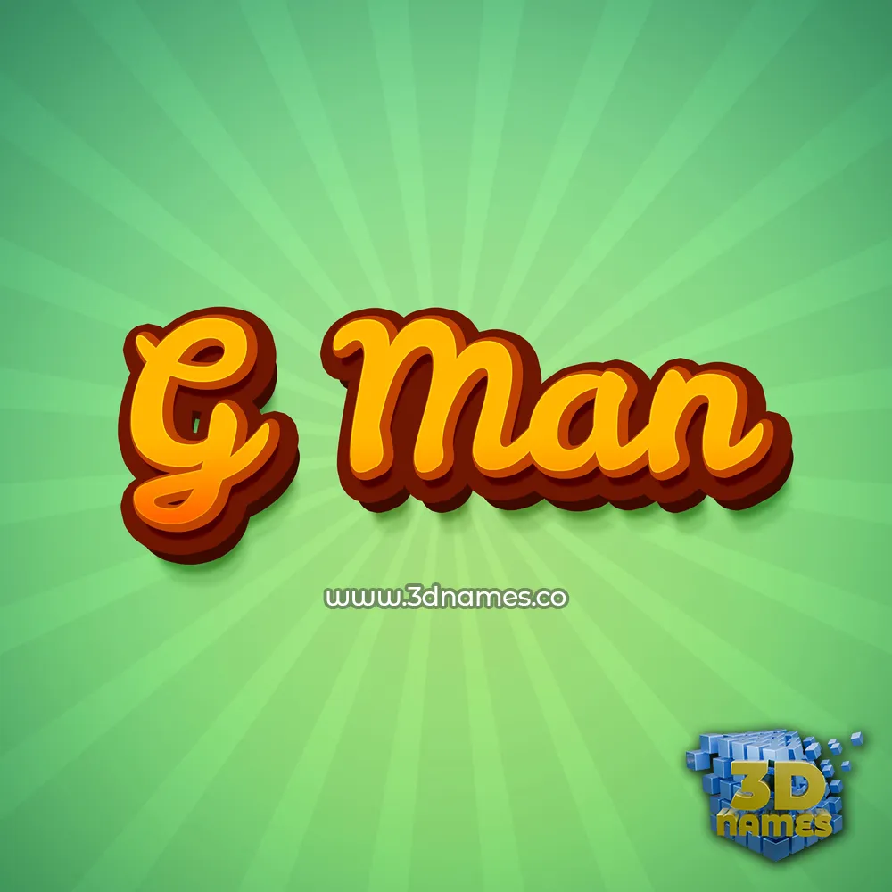 g man in Green Rays style - 3D name wallpaper