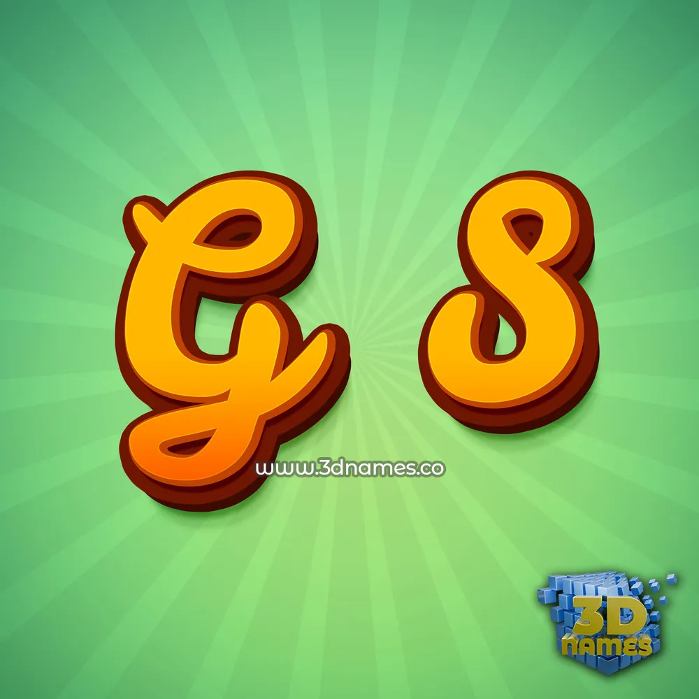 g s in Green Rays style - 3D name wallpaper