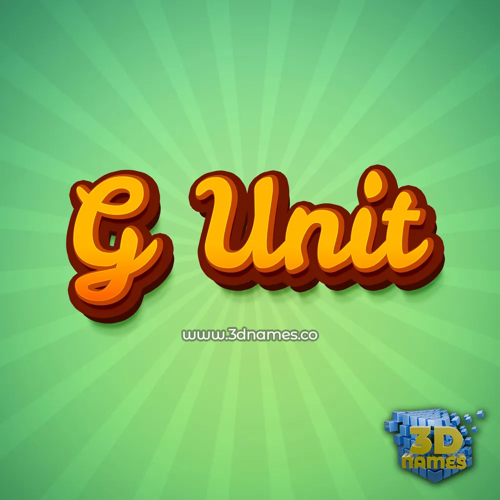 g unit in Green Rays style - 3D name wallpaper
