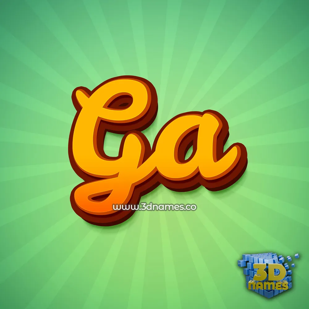 ga in Green Rays style - 3D name wallpaper
