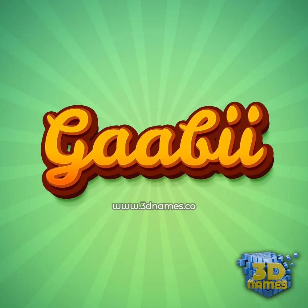 gaabii in Green Rays style - 3D name wallpaper