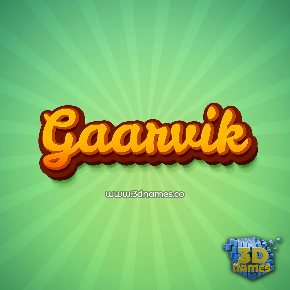 gaarvik in Green Rays style - 3D name wallpaper