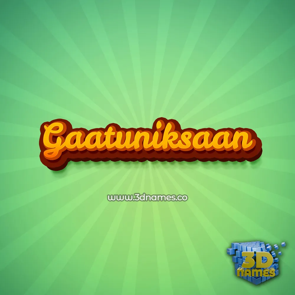 gaatuniksaan in Green Rays style - 3D name wallpaper
