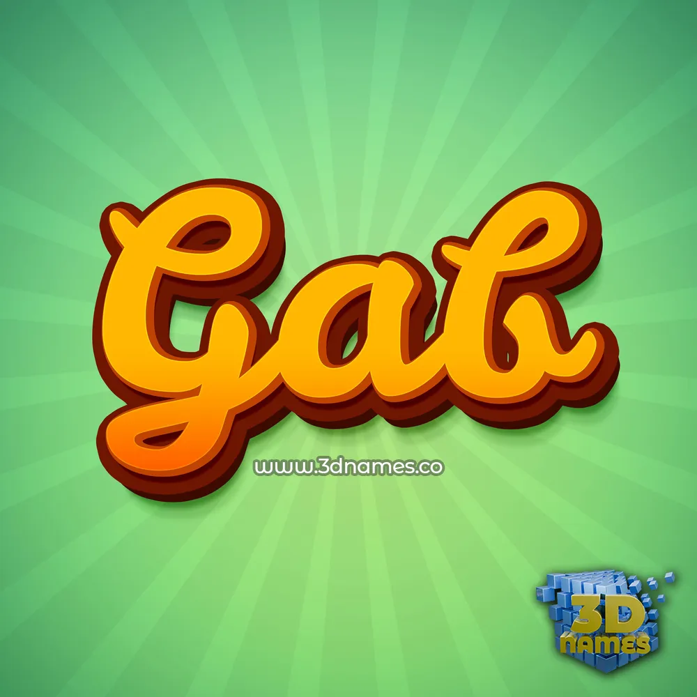 gab in Green Rays style - 3D name wallpaper