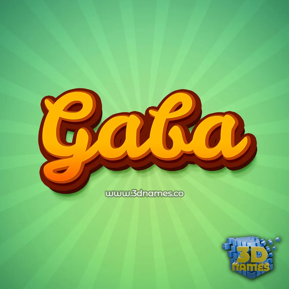 gaba in Green Rays style - 3D name wallpaper