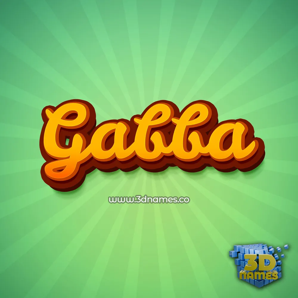 gabba in Green Rays style - 3D name wallpaper