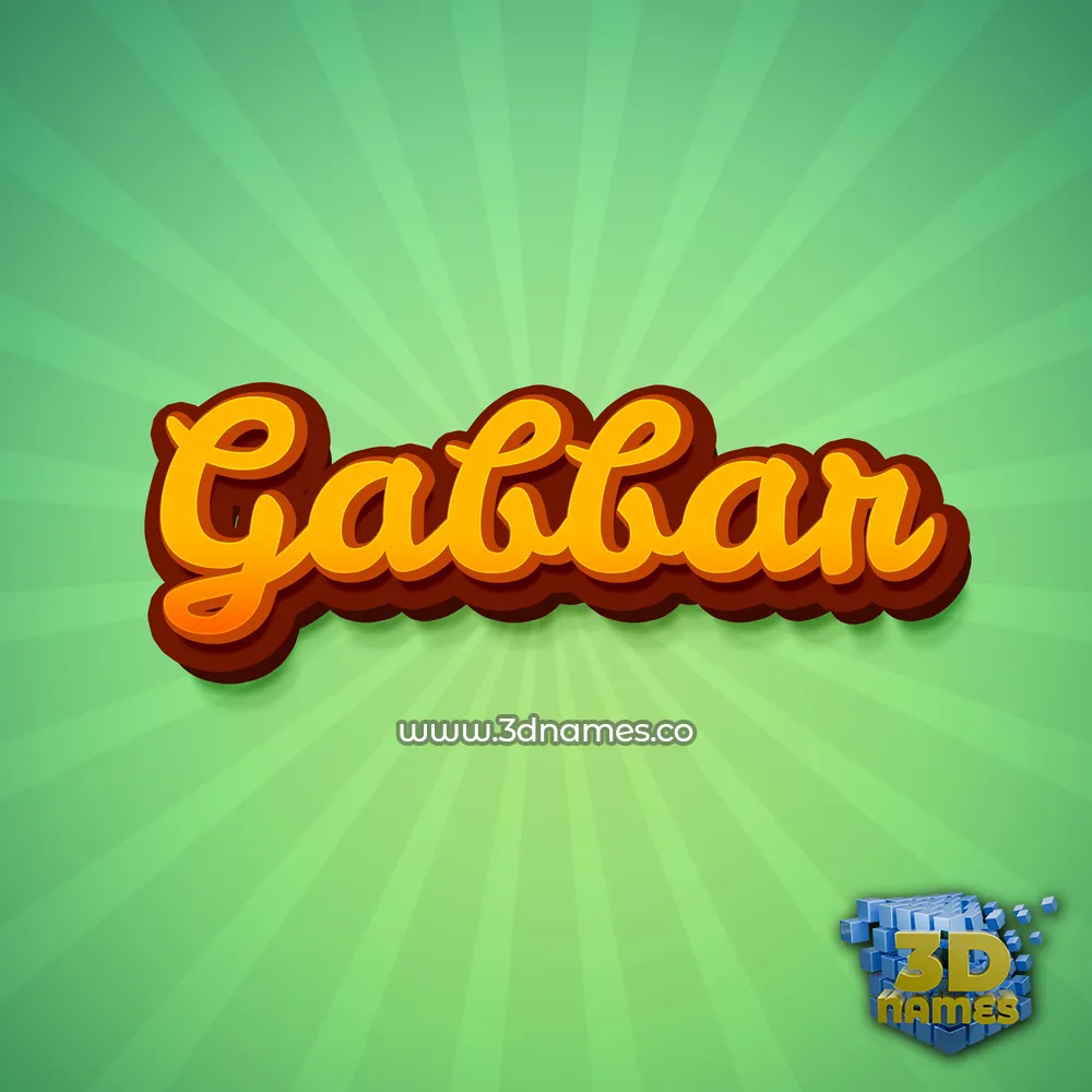 gabbar in Green Rays style - 3D name wallpaper
