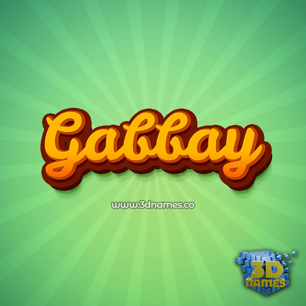 gabbay in Green Rays style - 3D name wallpaper