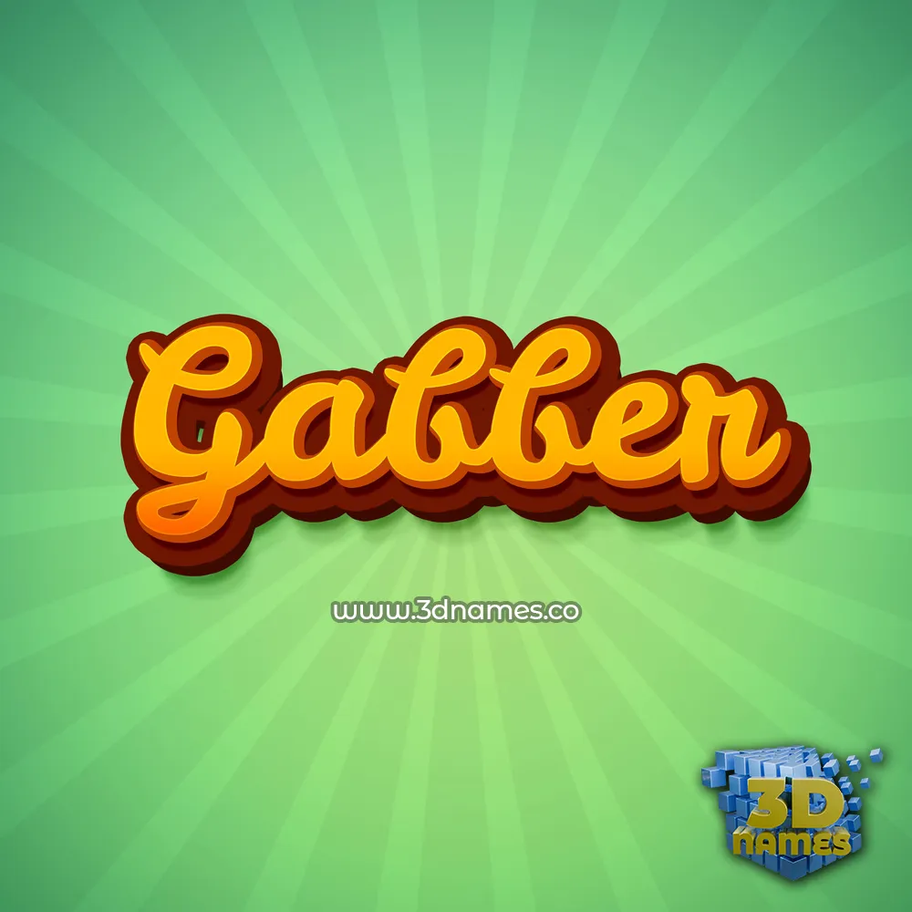 gabber in Green Rays style - 3D name wallpaper