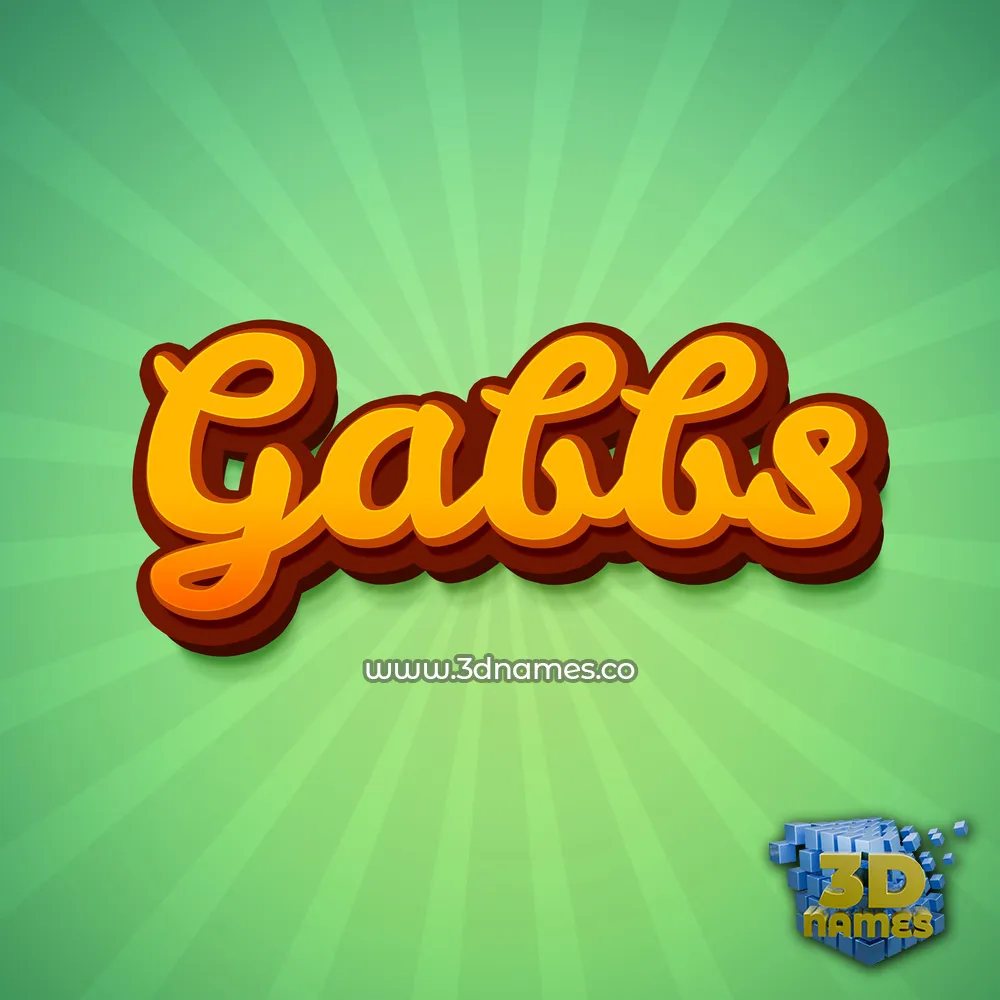 gabbs in Green Rays style - 3D name wallpaper