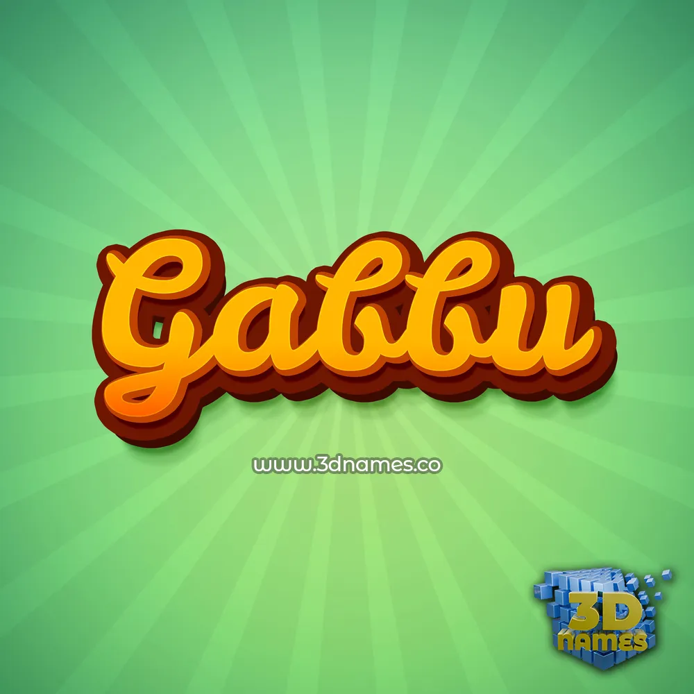 gabbu in Green Rays style - 3D name wallpaper