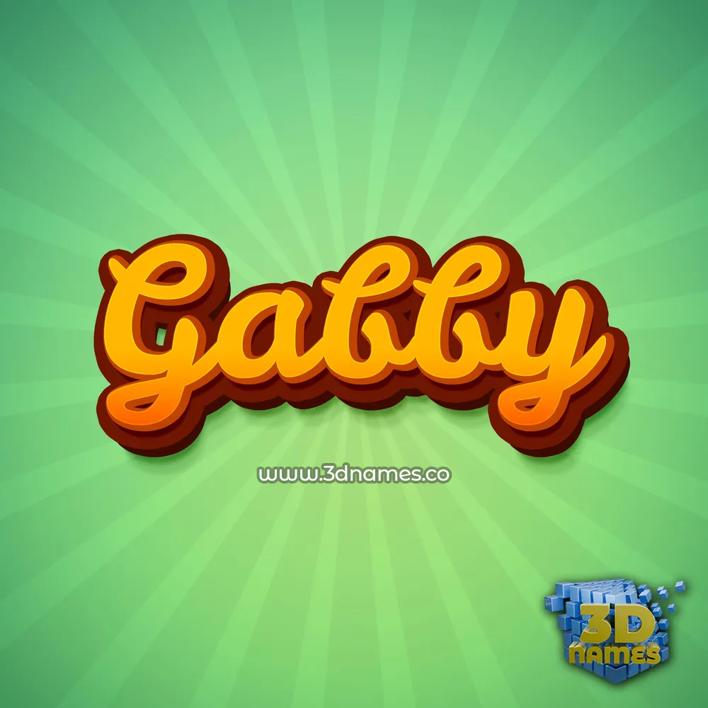 gabby in Green Rays style - 3D name wallpaper