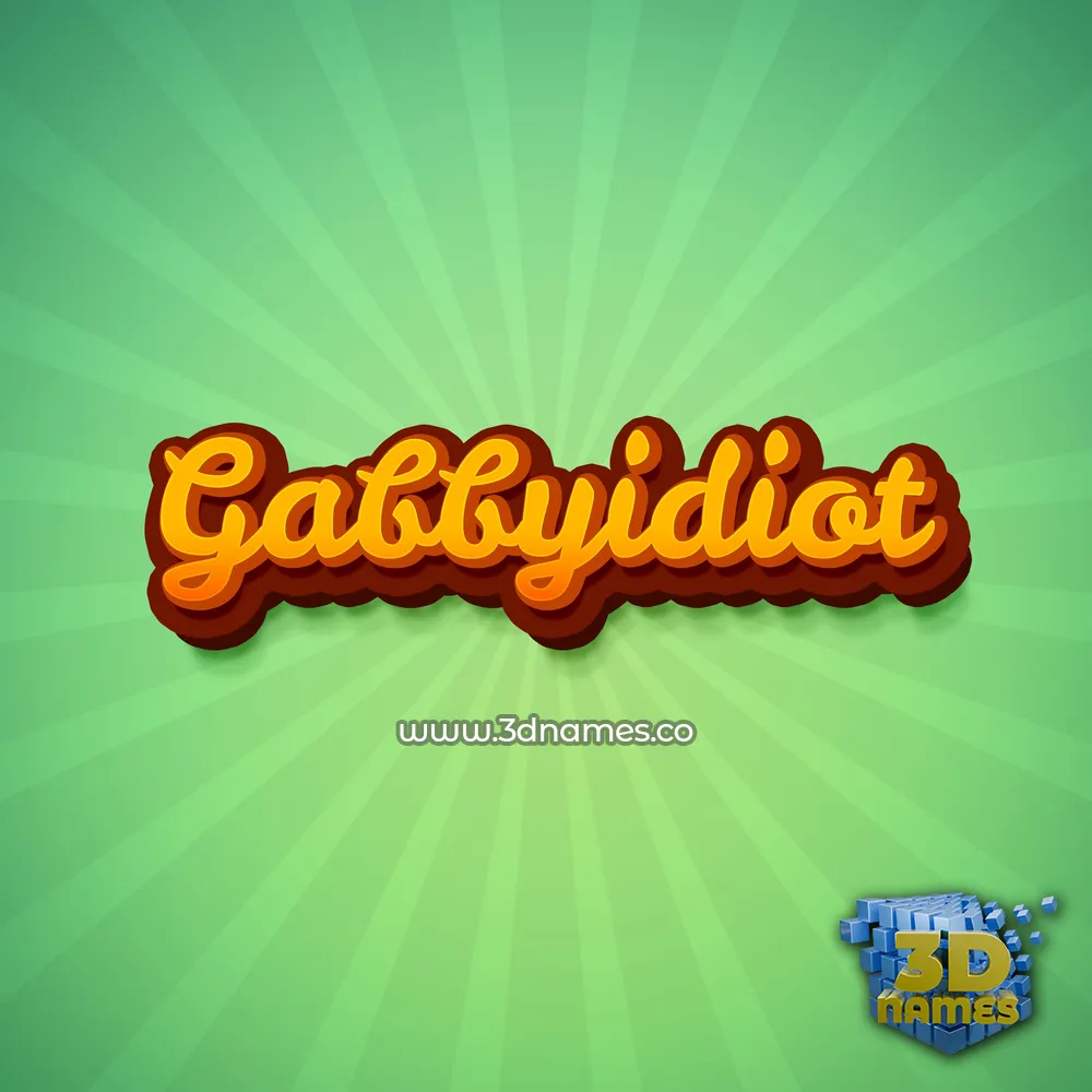 gabbyidiot in Green Rays style - 3D name wallpaper