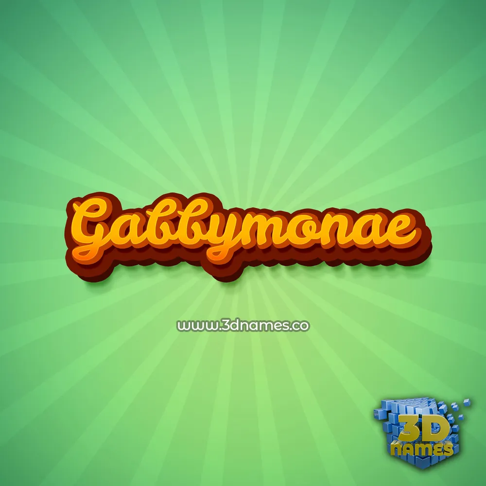 gabbymonae in Green Rays style - 3D name wallpaper