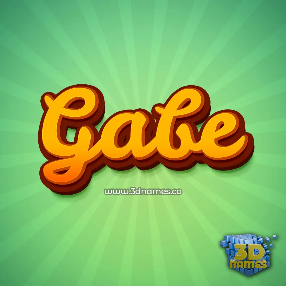 gabe in Green Rays style - 3D name wallpaper