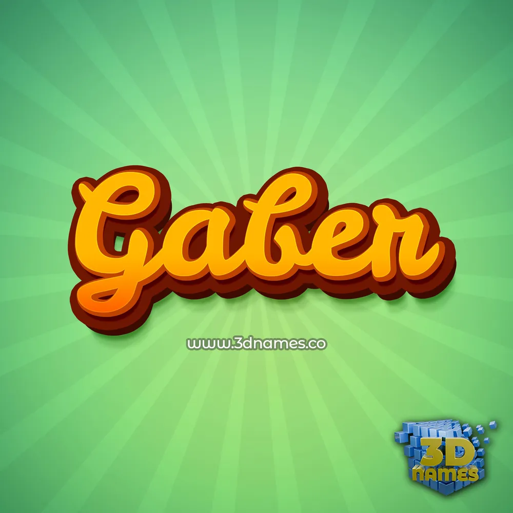 gaber in Green Rays style - 3D name wallpaper