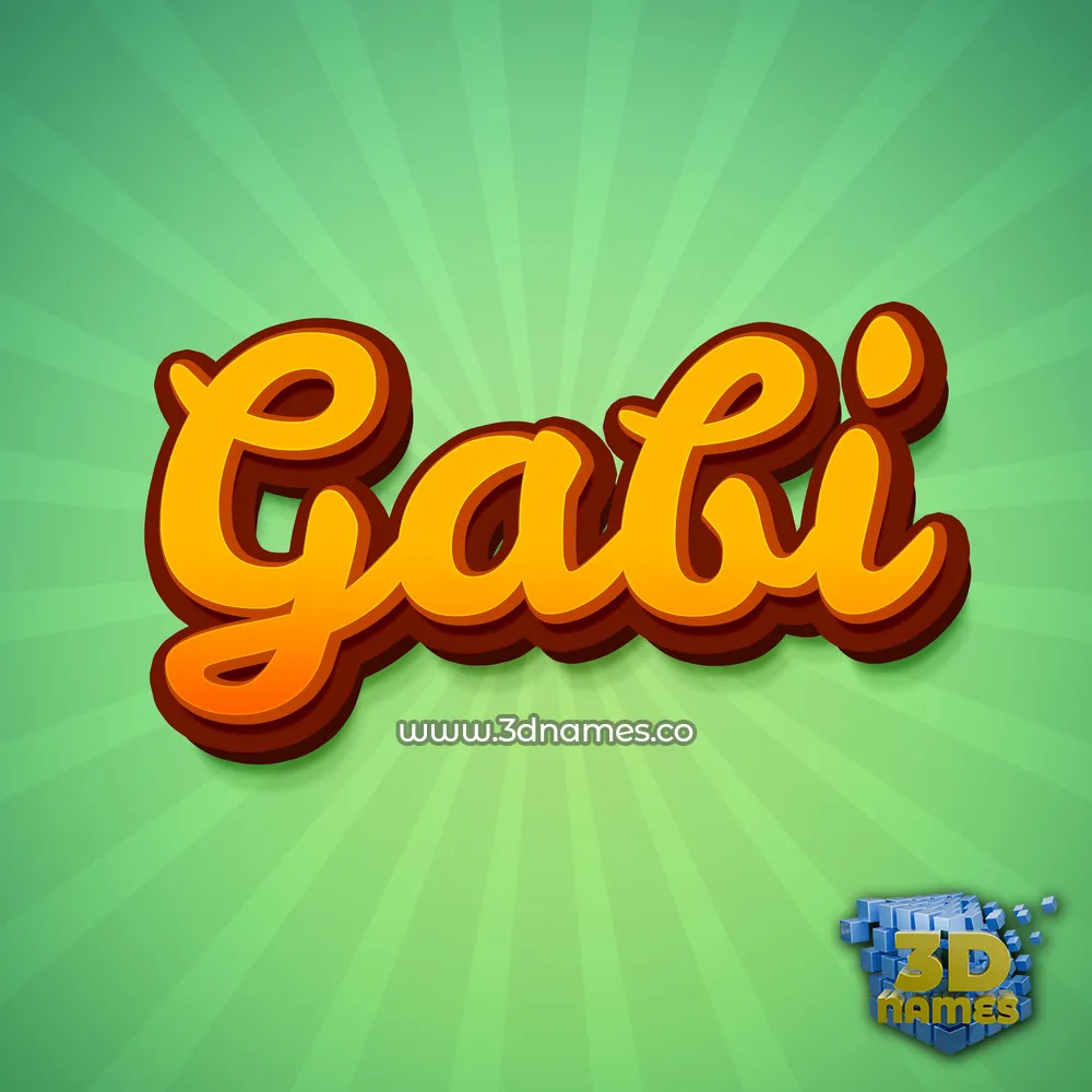 gabi in Green Rays style - 3D name wallpaper