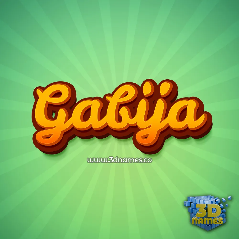 gabija in Green Rays style - 3D name wallpaper