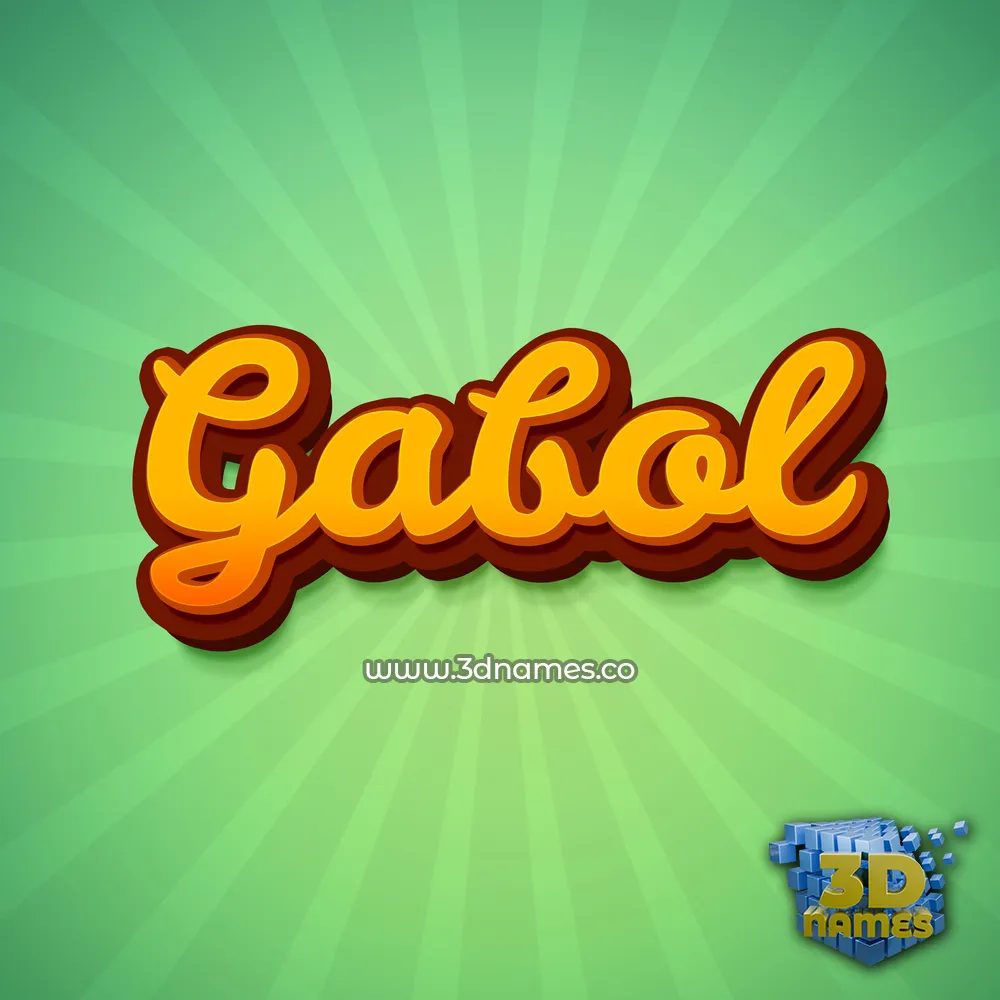 gabol in Green Rays style - 3D name wallpaper