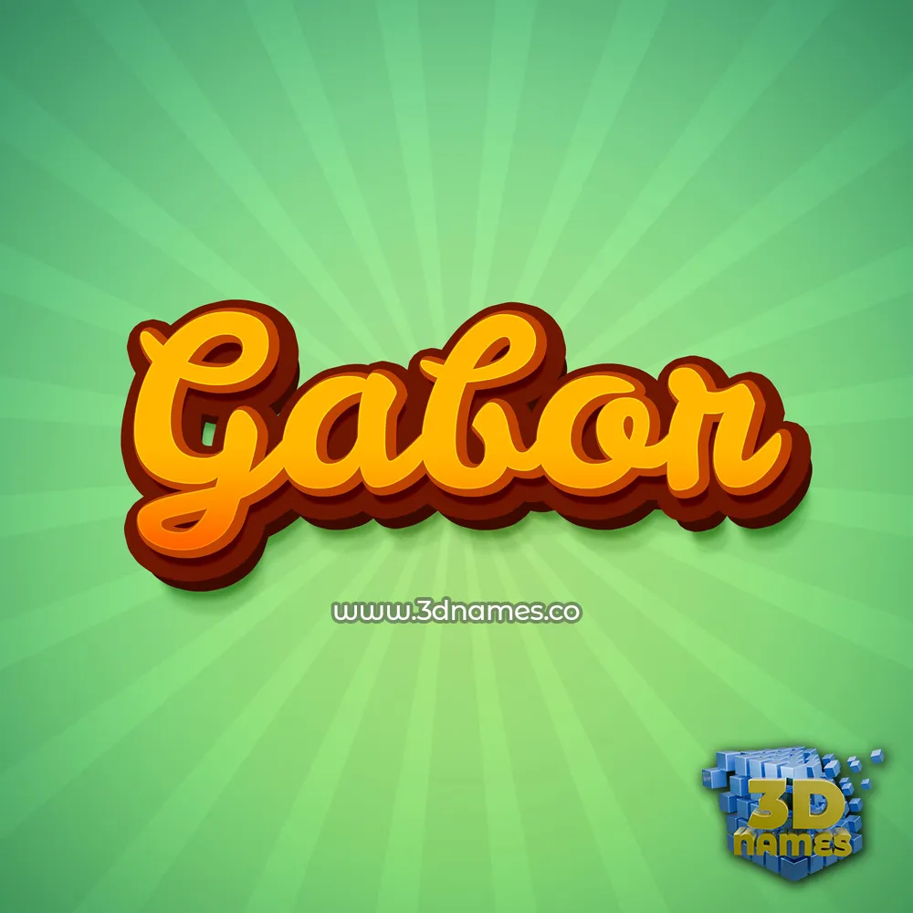 gabor in Green Rays style - 3D name wallpaper