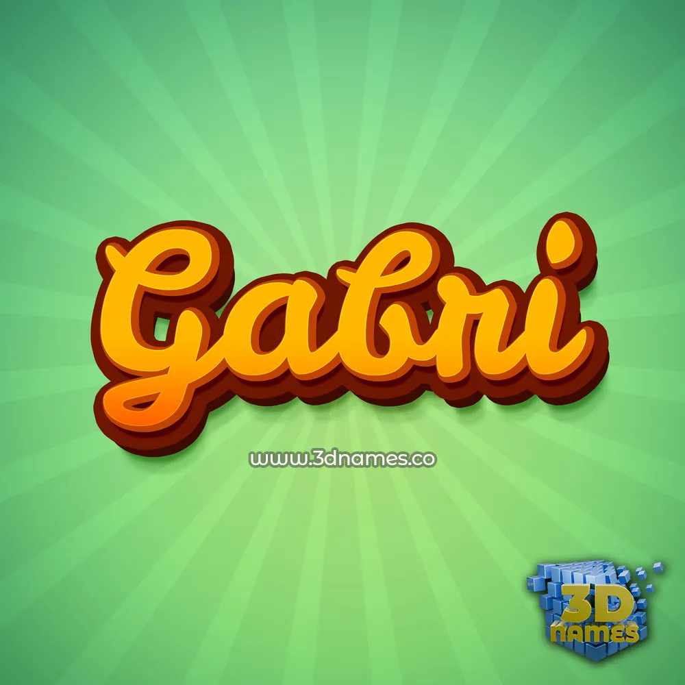 gabri in Green Rays style - 3D name wallpaper
