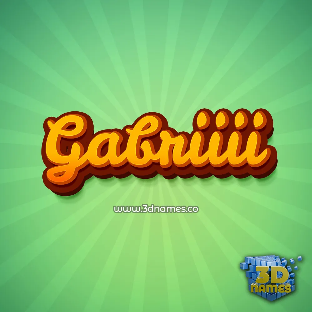 gabriiii in Green Rays style - 3D name wallpaper