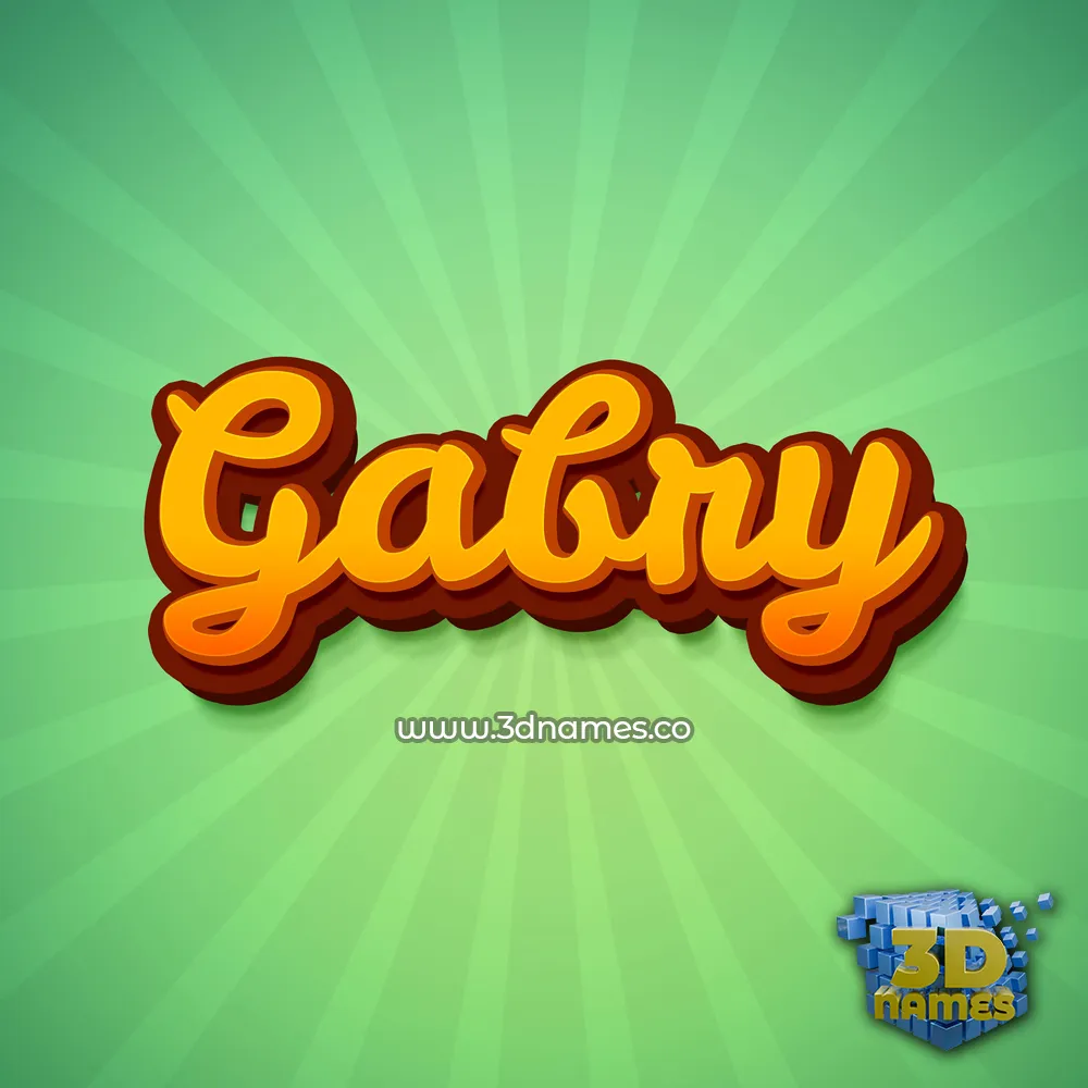 gabry in Green Rays style - 3D name wallpaper