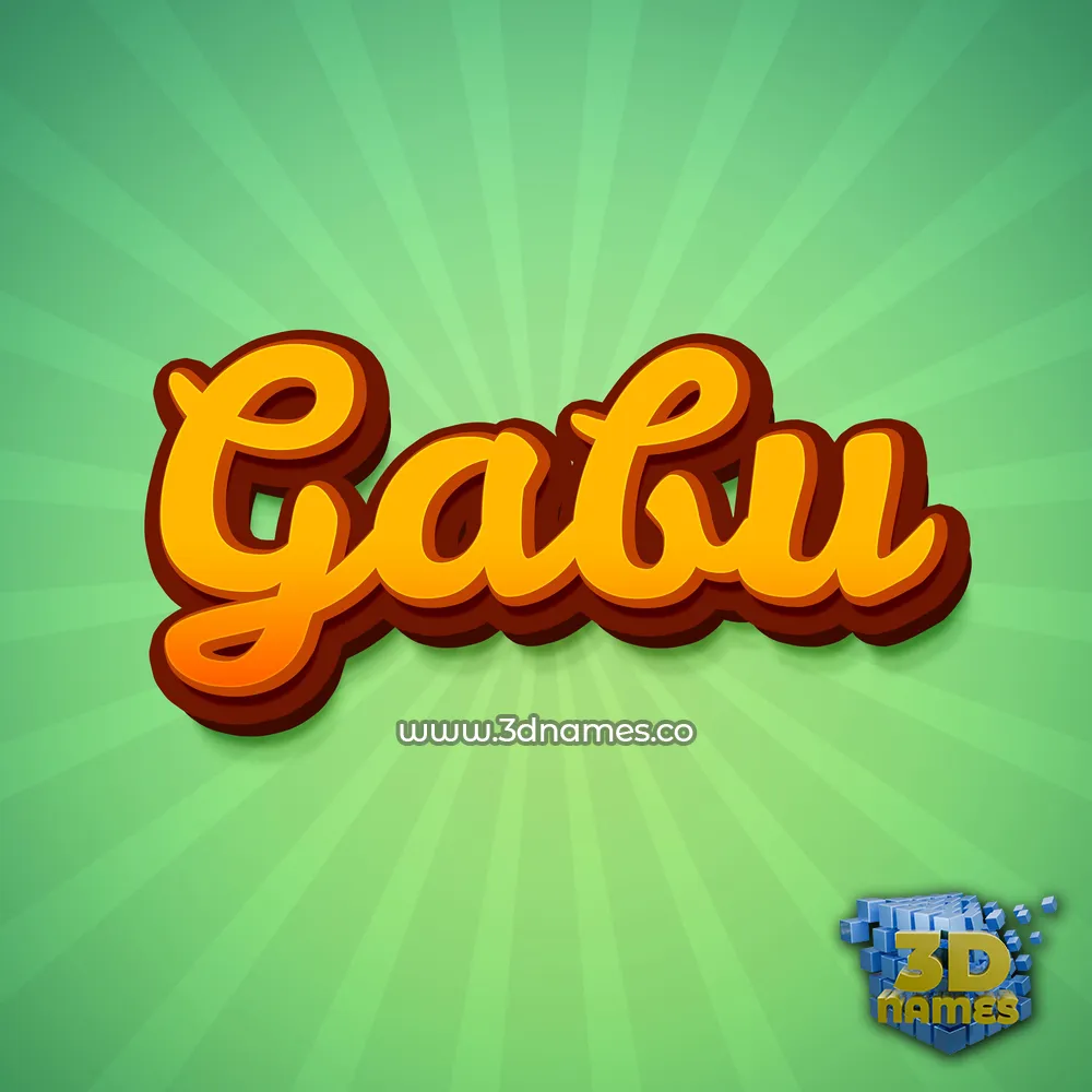 gabu in Green Rays style - 3D name wallpaper