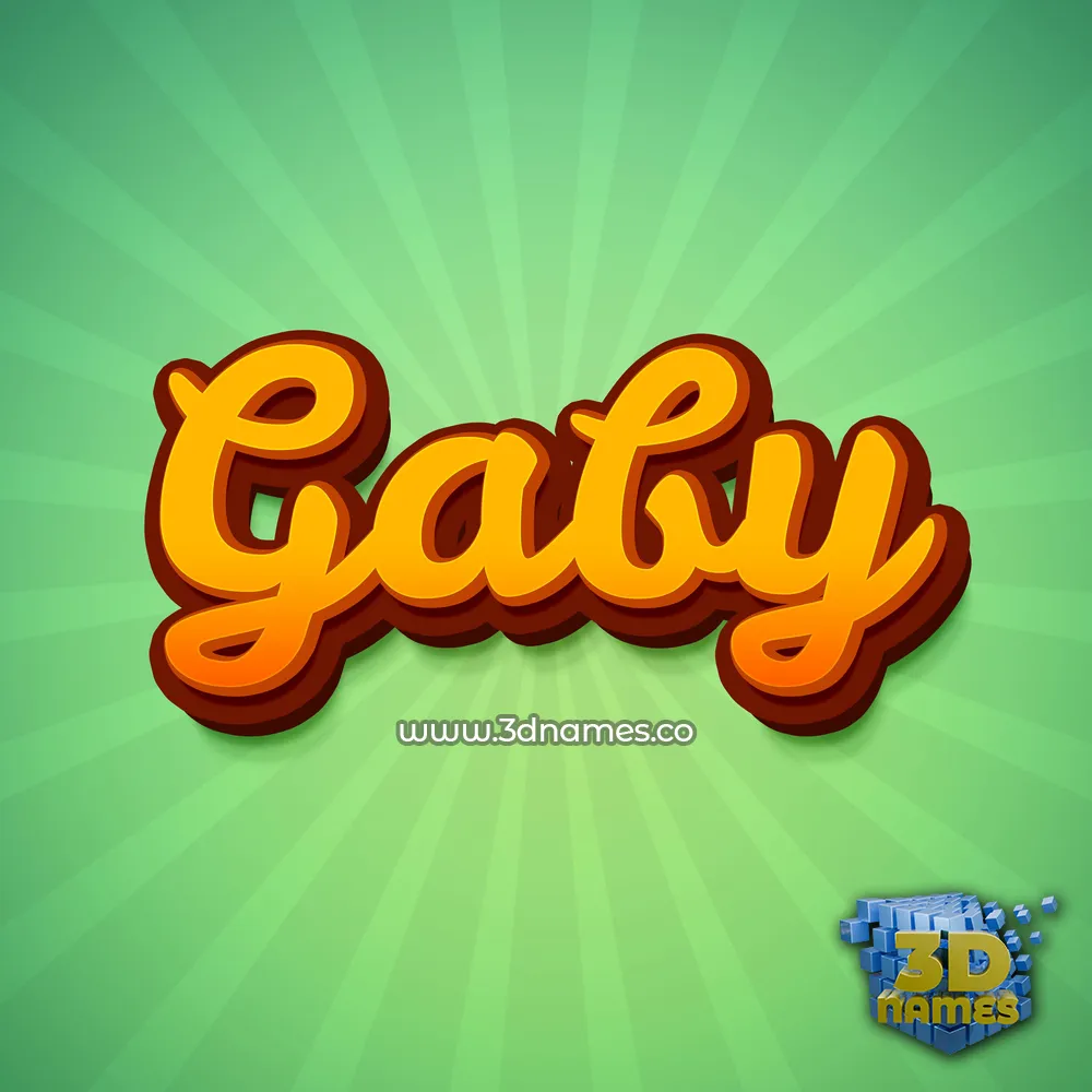 gaby in Green Rays style - 3D name wallpaper