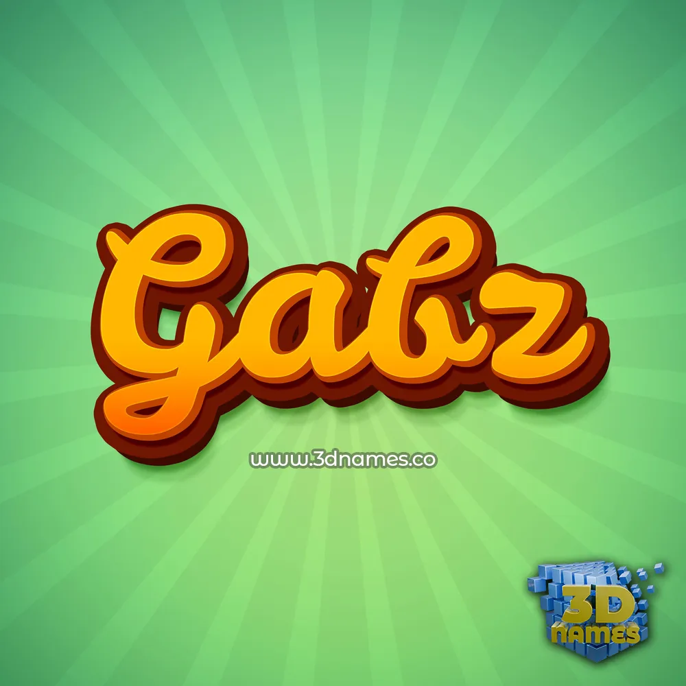 gabz in Green Rays style - 3D name wallpaper
