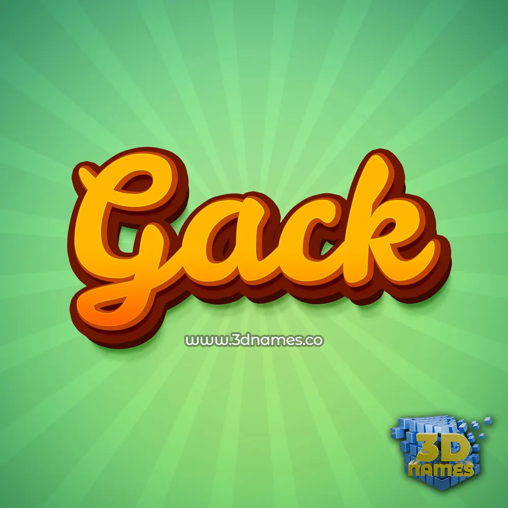 gack in Green Rays style - 3D name wallpaper