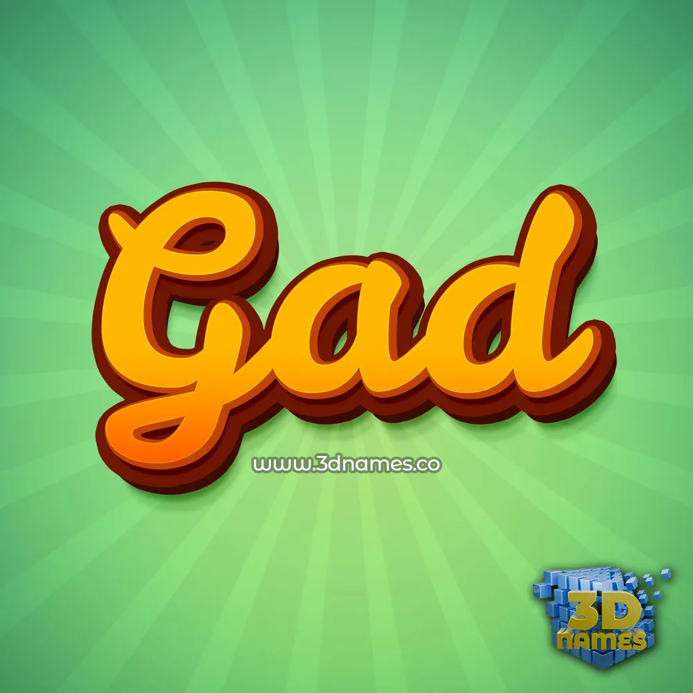 gad in Green Rays style - 3D name wallpaper