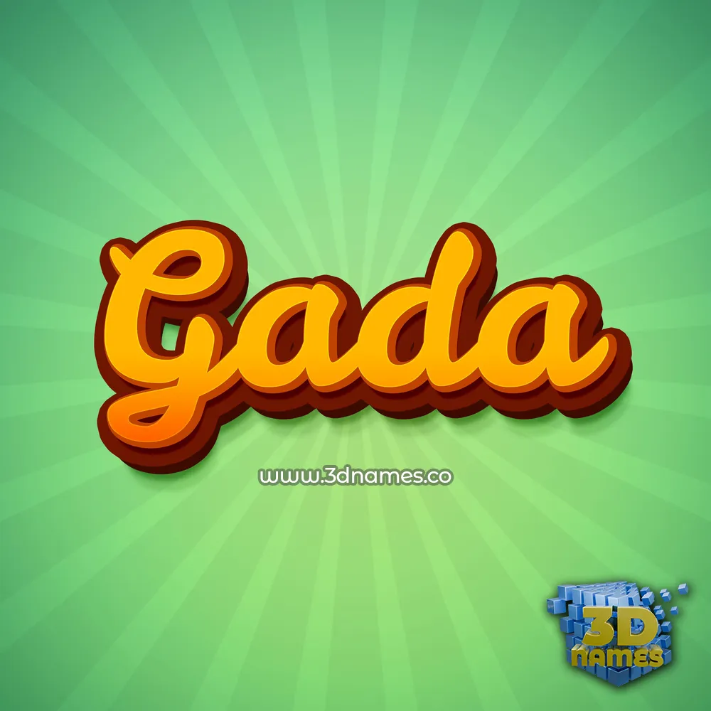 gada in Green Rays style - 3D name wallpaper