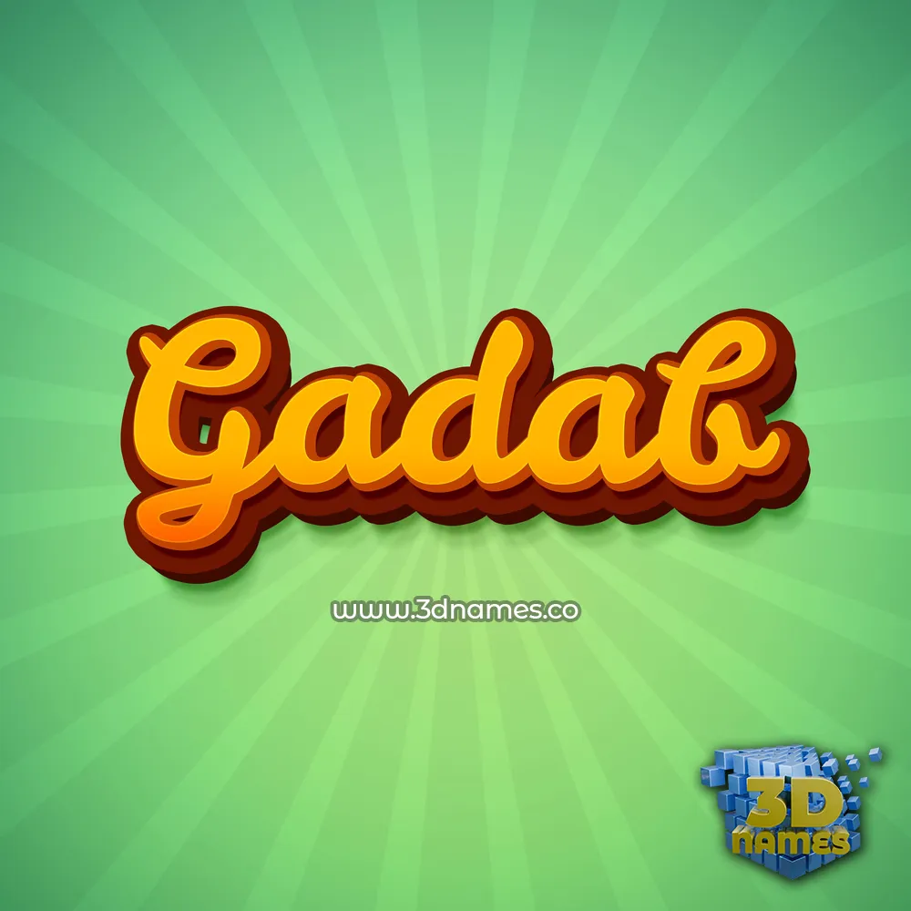 gadab in Green Rays style - 3D name wallpaper