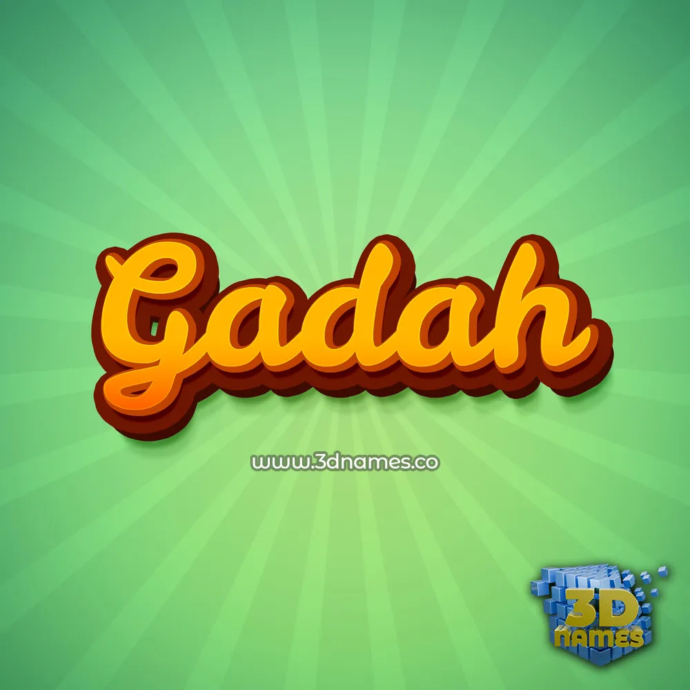 gadah in Green Rays style - 3D name wallpaper
