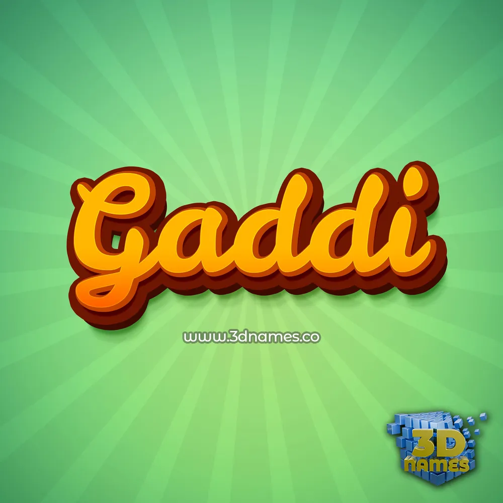 gaddi in Green Rays style - 3D name wallpaper
