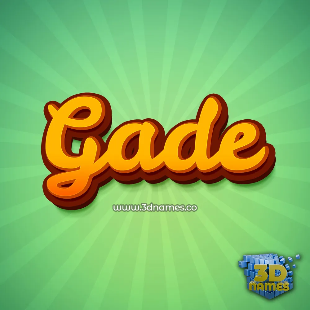 gade in Green Rays style - 3D name wallpaper