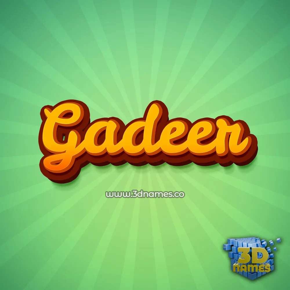 gadeer in Green Rays style - 3D name wallpaper