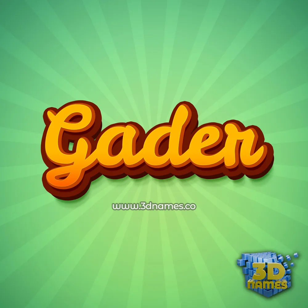 gader in Green Rays style - 3D name wallpaper