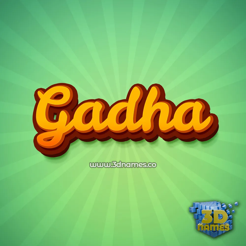 gadha in Green Rays style - 3D name wallpaper