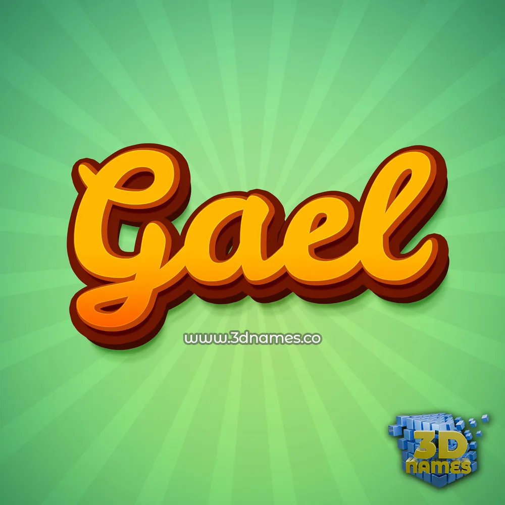 gael in Green Rays style - 3D name wallpaper