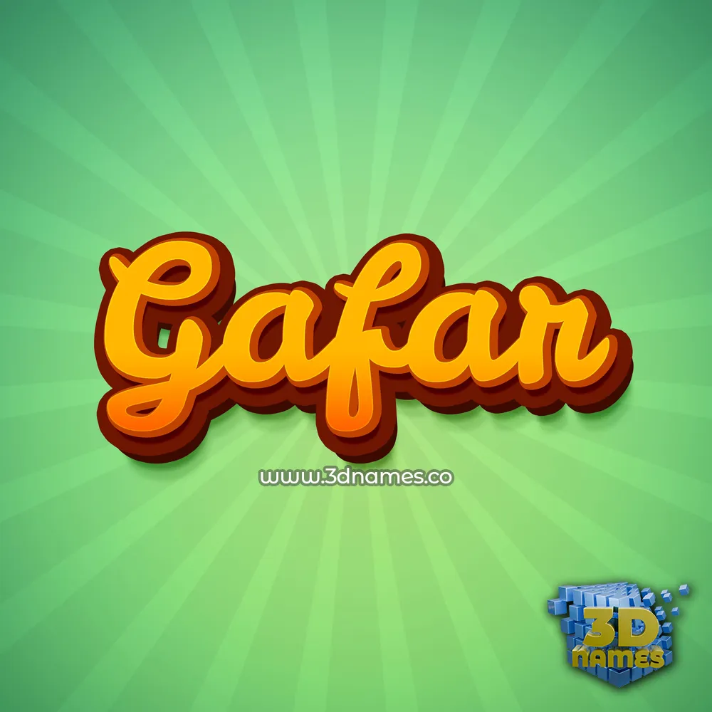 gafar in Green Rays style - 3D name wallpaper
