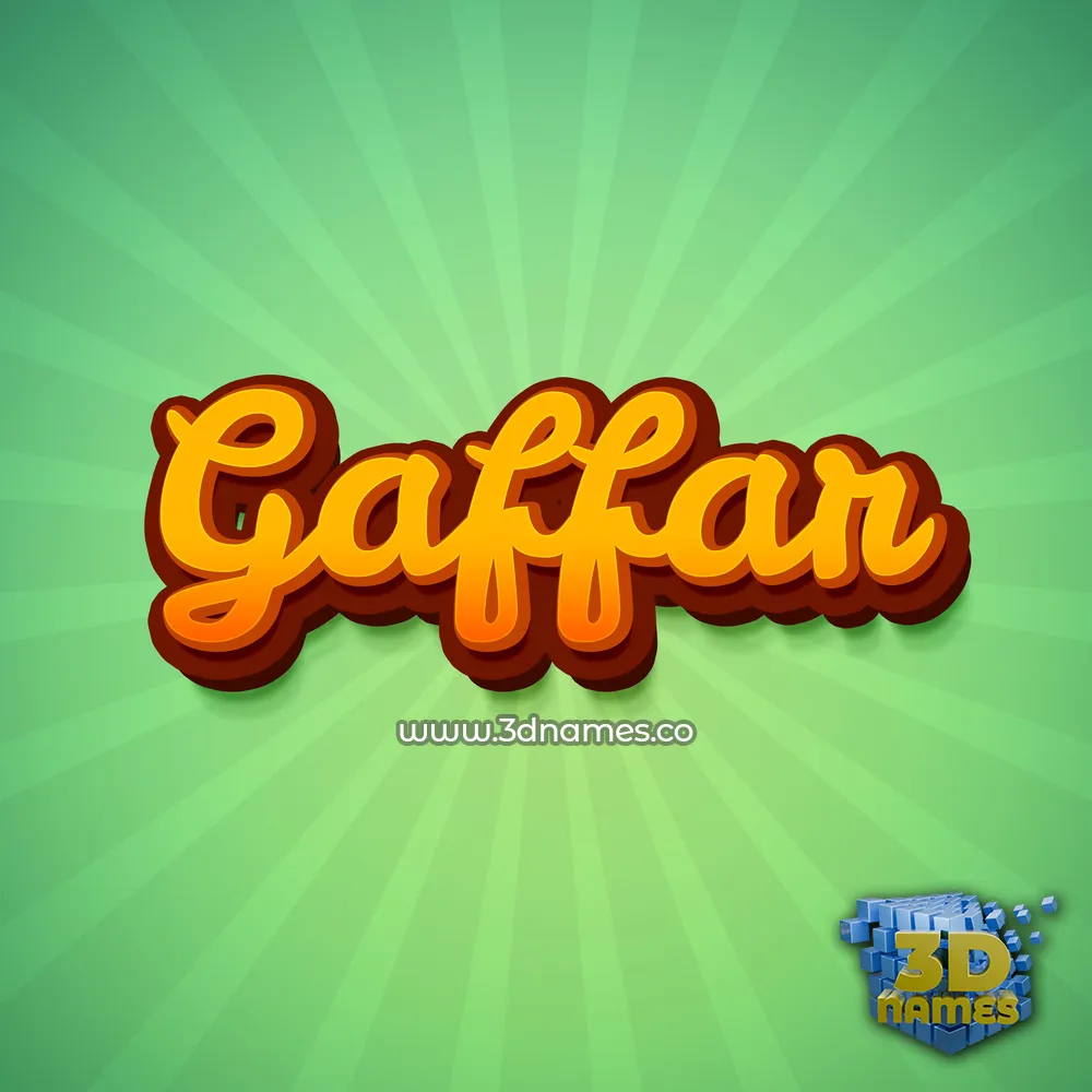 gaffar in Green Rays style - 3D name wallpaper
